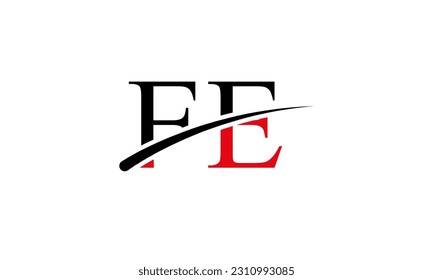 Initial FE letter Logo With Swoosh Design Graphic Vector Template for Business and Company Identity.