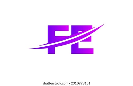 Logo de la carta FE inicial con plantilla de vectores gráficos de diseño Swoosh para identidad de empresa y empresa.
