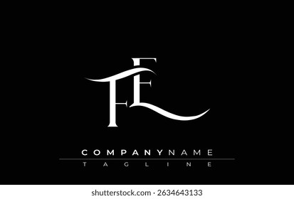 Vetor de design do logotipo FE inicial. Elegante Monograma Logo Design com elementos decorativos e tipografia