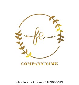 initial FE logo vector handwriting signature Elegant branding art