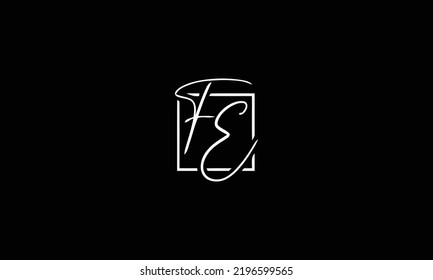  Initial FE signature logo template vector. Hand drawn Calligraphy lettering Vector illustration. 