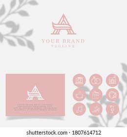 INITIAL A FEMININE MINIMALIST LOGO EDITABLE TEMPLATE