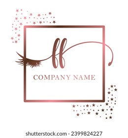 Initial FF calligraphy company eye and eyelash handwriting