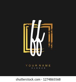 Initial FF handwriting logo vector