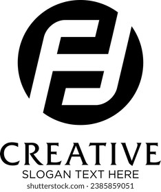  initial FF idea vector logo design