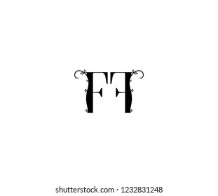 Initial FF Letter Linked Organic Flourishes Monogram Logotype
