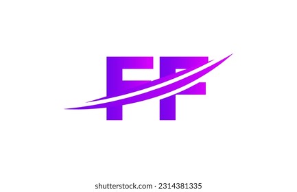 Logotipo de letra FF inicial con plantilla de vectores gráficos de diseño Swoosh para identidad de empresa y empresa.