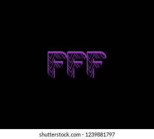 initial FFF letter zig zag dots pattern modern futuristic logotype