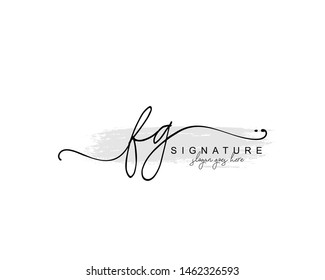 Initial FG beauty monogram and elegant logo design, handwriting logo of initial signature, wedding, fashion, floral and botanical with creative template.