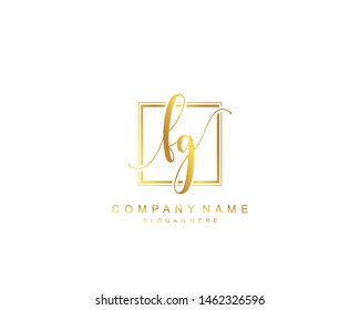 Initial FG beauty monogram and elegant logo design, handwriting logo of initial signature, wedding, fashion, floral and botanical with creative template.