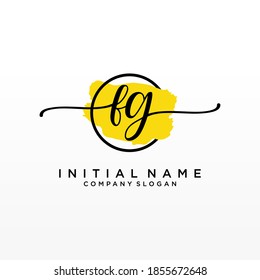 Initial FG beauty monogram and elegant logo design, handwriting logo of initial signature, wedding, fashion, floral and botanical with creative template.