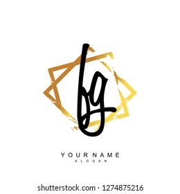 Initial FG handwriting logo vector