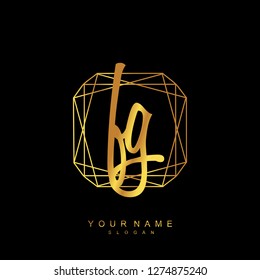 Initial FG handwriting logo vector