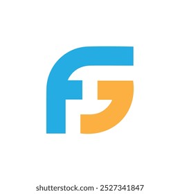 Plantilla inicial del Vector del diseño del logotipo de la letra de FG, Vector del logotipo de FG para el negocio, Vector de la letra de GF para el monograma.