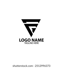 initial FG triangle monogram logo design vector