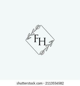 Initial FH beauty elegant logo design floral template illustration