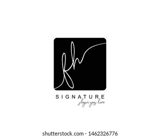Initial FH beauty monogram and elegant logo design, handwriting logo of initial signature, wedding, fashion, floral and botanical with creative template.