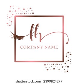 Initial FH calligraphy company eye and eyelash handwriting