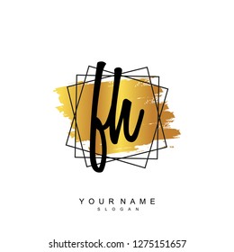 Initial FH handwriting logo vector