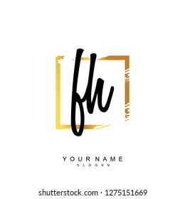 Initial FH handwriting logo vector