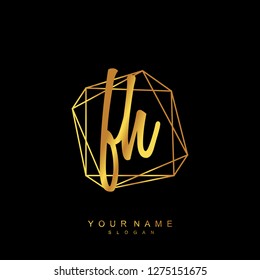 Initial FH handwriting logo vector