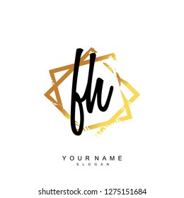 Initial FH handwriting logo vector