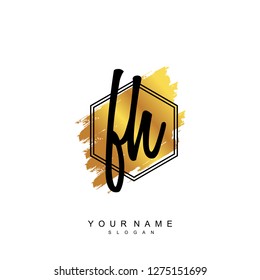 Initial FH handwriting logo vector