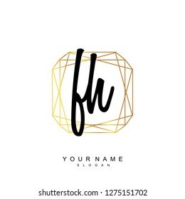 Initial FH handwriting logo vector