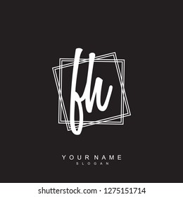 Initial FH handwriting logo vector