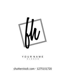 Initial FH handwriting logo vector