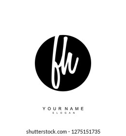 Initial FH handwriting logo vector