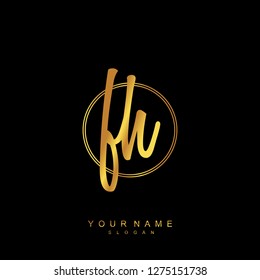 Initial FH handwriting logo vector