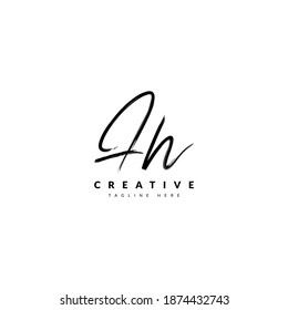 Initial FH handwritten signature logotype. Typography for company and business logo. Vector logo design.