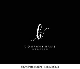 Initial FI beauty monogram and elegant logo design, handwriting logo of initial signature, wedding, fashion, floral and botanical with creative template.