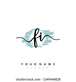 Initial FI handwriting logo
