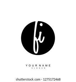 Initial FI handwriting logo vector