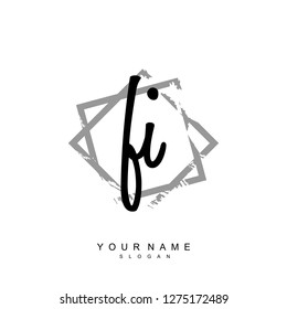 Initial FI handwriting logo vector
