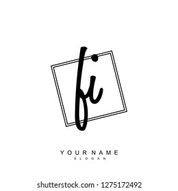 Initial FI handwriting logo vector