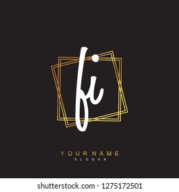 Initial FI handwriting logo vector