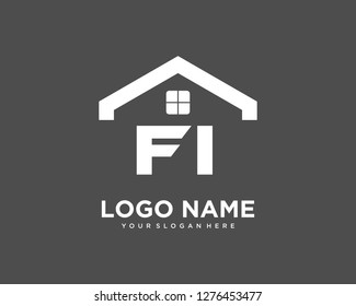 Initial FI home logo vector.