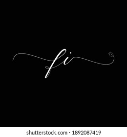 Initial FI logo handwriting business illustration fashion simple