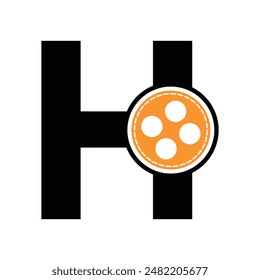 Initial Film Logo combine with letter H vector template