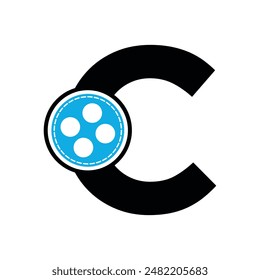 Initial Film Logo combine with letter C vector template