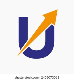 Initial Financial Logo On Letter U Concept With Growth Arrow Icon