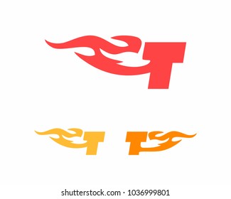 Initial Fire and Flames Logo