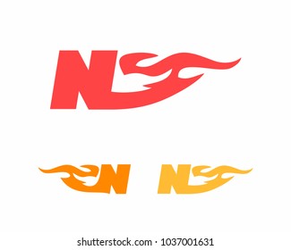 Initial Fire and Flames Logo