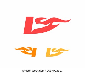 Initial Fire and Flames Logo