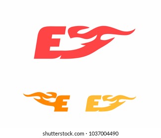 Initial Fire and Flames Logo