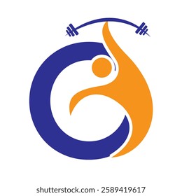 Initial Fitness Logo On Letter O Concept For Gym and Fitness Club Symbol