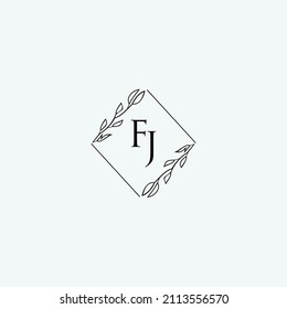 Initial FJ beauty elegant logo design floral template illustration